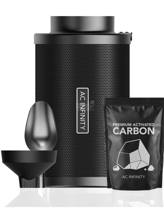 Nachfüllbarer Aktivkohlefilter 100 mm AC Infinity mit Nachfüllpackung